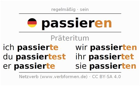 passieren perfekt|Conjugaison de PASSIEREN